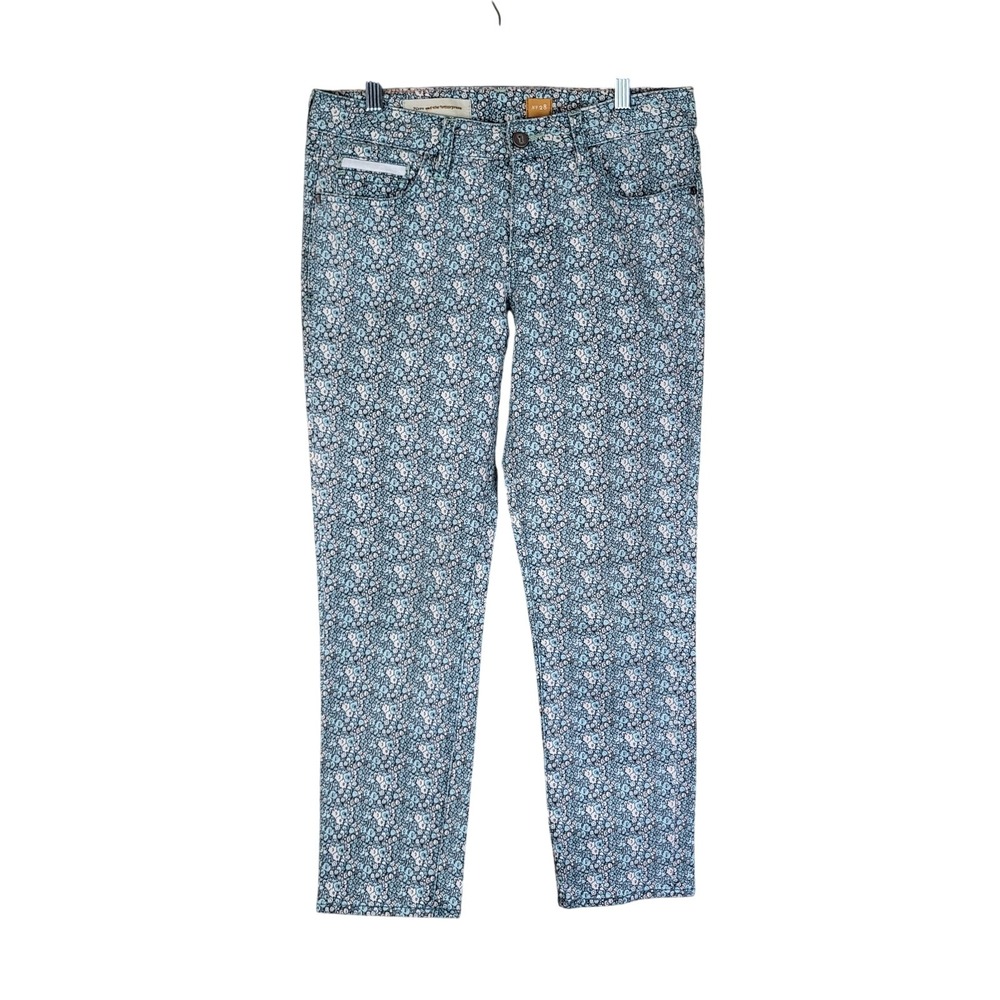 Pilcro And The Letterpress Anthropologie Ditsie Floral Jeans Women 28 Blue Pink